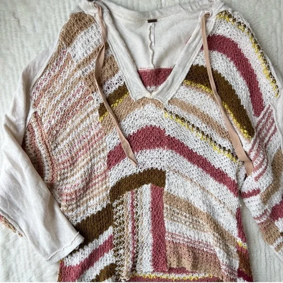 Free People Bayside Knit Tunic Pullover in the Romance Combo​​​ size large - Picture 6 of 15